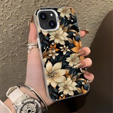 HONTINGA iPhone 13 ile Uyumlu Kılıfı Silikon Kenar Sert Arka Düşüme Önleyici Basitlik Anti Düşme Kamera Korumali Renkli Yapraklar Desen Telefon Kılıfı K1-0629