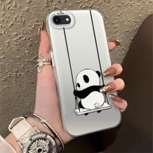 HONTINGA iPhone Se 2022 ile Uyumlu Kılıfı Silikon Kenar Sert Arka Düşüme Önleyici Basitlik Anti Düşme Kamera Korumali Panda Desen Telefon Kılıfı Kadın ve Erkek Için Uygundur K1-0626