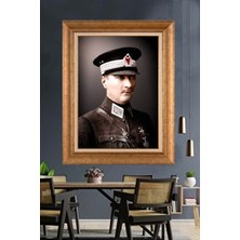 Giyense Özel Seri Altın Paspartulu Çerçeveli Atatürk Tablo J181