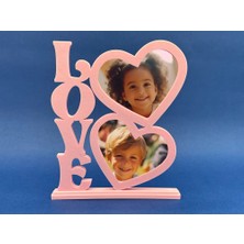 Genç 3D Aşk Temalı Çiftli Fotoğraf Çerçevesi | 2 Fotoğraflı Love Photo Frame | Sevgililer Günü Hediyesi