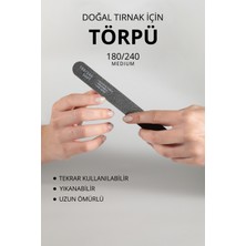 Normadia Protez Tırnak Kağıt Törpü 180/240 Düz Oval Siyah, Güçlü ve Dayanıklı