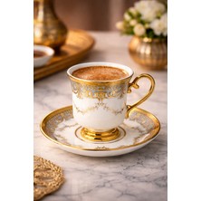 Glazze Oriental Gri Kahve Takımı 12 Parça