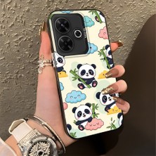 HONTINGA Xiaomi Redmi 13X ile Uyumlu Kılıfı Silikon Kenar Sert Arka Düşüme Önleyici Basitlik Anti Düşme Kamera Korumali Panda Desen Telefon Kılıfı Kadın ve Erkek Için Uygundur K1-0626