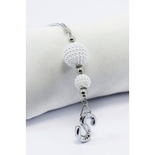 Biuti Incili Harfli Dikiz Ayna Süsü S Harfi, Gümüş Renkli Hediyelik Yeni Araba Hediyesi