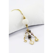 Biuti Renkli Incili Gösterişli Kalpli Deniz Istiridyeli Dikiz Ayna Süsü, Lüks Yeni Araba Hediyesi