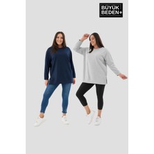 Superlife Kadın  Büyük Beden 2'li Set Ince Sweatshırt Tunik SPR26BTK990+2