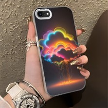 HONTINGA iPhone Se 2022 ile Uyumlu Kılıfı Silikon Kenar Sert Arka Düşüme Önleyici Basitlik Anti Düşme Kamera Korumali Gökkuşağı Desen Telefon Kılıfı Kadın ve Erkek Için Uygundur K1-0627