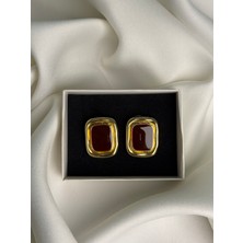 NB Steelora Kare Form Mineli Gold Renk Kadın Küpe