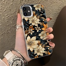 HONTINGA iPhone 12 ile Uyumlu Kılıfı Silikon Kenar Sert Arka Düşüme Önleyici Basitlik Anti Düşme Kamera Korumali Renkli Yapraklar Desen Telefon Kılıfı K1-0629