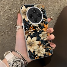 HONTINGA Xiaomi Redmi 14C ile Uyumlu Kılıfı Silikon Kenar Sert Arka Düşüme Önleyici Basitlik Anti Düşme Kamera Korumali Renkli Yapraklar Desen Telefon Kılıfı K1-0629