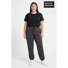 Superlife Kadın Büyük Beden Paça Lastikli Iki Iplik Rahat Kalıp Ince Eşofman Altı SPR26BEAK951