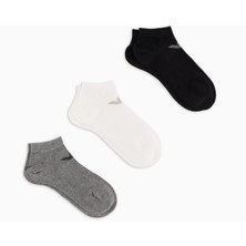 Emporio Armani Erkek Jakarlı Kartal Logolu Esnek Pamuklu 3'lü Gri Çorap EM000550 AF12271-MC059