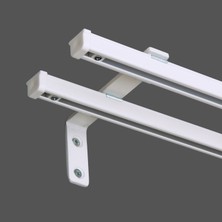 İzen Ikili Metal Rustik (120MM) Metal L Duvar Montaj Ayaklı (19MM) Alüminyum Perde Ray Takımı
