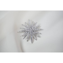 Atelier Tuğba BRŞ014 Zirkon Taşlı Yıldız Form Işıltı Broş