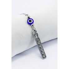 Biuti Kristal Taşlı I Harfi Metalik Renk Araba Dikiz Ayna Süsü, Hediyelik Nazar Boncuklu Araba Süsü