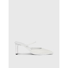 Calvin Klein Kadın Marka Logolu Düz Taban Kaydırmaz Günlük Kullanım Beyaz Klasik Topuklu Ayakkabı HW0HW01991-YBR