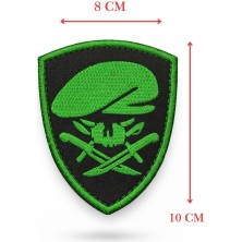 Single Sword Nakış Patch - Büyük Boy Bere-Bıçak Peç Yeşil-Haki