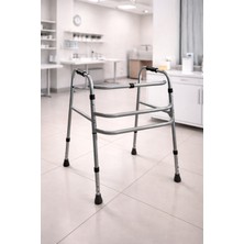 FTR Malzemecim Wolker Paslanmaz Alüminyum Walker | Katlanabilir | 55X75 cm | 84 Cm’ye Kadar Ayarlanabilir Yükseklik