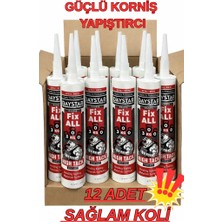 Renkli Duvarlar 12 Adet Süper Güçlü Özel Yapıştırıcı 450GR Fix All Atc Lambiri Tavan Korniş Yapıştırıcı 300 kg Taşır