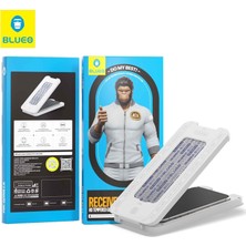Blueo iPhone 15 Pro Max Uyumlu Uygulama Aparatlı Toz ve Çizik Önleyici HD Cam Ekran Koruyucu