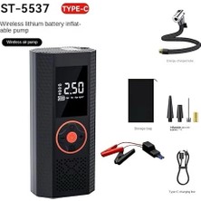 Leerfei ST-5537 Dijital Hava Kompresörü ve Akü Takviye Cihazı 12000MAH – Oto Lastik Şişirme, LED Işık, Sos, Taşınabilir Hava Pompası Jump Starter