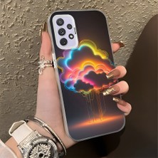 HONTINGA Samsung Galaxy A72 ile Uyumlu Kılıfı Silikon Kenar Sert Arka Düşüme Önleyici Basitlik Anti Düşme Kamera Korumali Gökkuşağı Desen Telefon Kılıfı Kadın ve Erkek Için Uygundur K1-0627