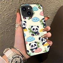 HONTINGA iPhone 13 ile Uyumlu Kılıfı Silikon Kenar Sert Arka Düşüme Önleyici Basitlik Anti Düşme Kamera Korumali Panda Desen Telefon Kılıfı Kadın ve Erkek Için Uygundur K1-0626