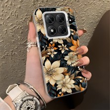 HONTINGA Poco X7 ile Uyumlu Kılıfı Silikon Kenar Sert Arka Düşüme Önleyici Basitlik Anti Düşme Kamera Korumali Renkli Yapraklar Desen Telefon Kılıfı K1-0629