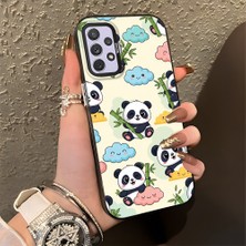 HONTINGA Samsung Galaxy A72 ile Uyumlu Kılıfı Silikon Kenar Sert Arka Düşüme Önleyici Basitlik Anti Düşme Kamera Korumali Panda Desen Telefon Kılıfı Kadın ve Erkek Için Uygundur K1-0626