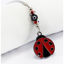 Biuti Siyah Cam Nazar Boncuklu Metal Uğur Böceği Araba Dikiz Ayna Süsü, Yeni Araba Hediyesi