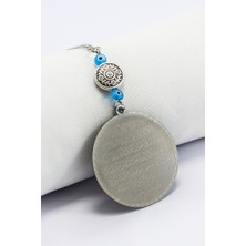 Biuti Otantik Boncuklu Yerli Üretim Çelik Ayetel Kürsi Felak Nas Ihlas Araba Dikiz Ayna Süsü 4,5cm