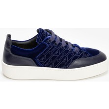 Emporio Armani Kadın Marka Logolu Rahat Taban Bağıcıklı Lacivert Sneaker X3X207 XR235-00062