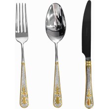 Herdmar Güell Yarım Gold 87 Parça Çatal Kaşık Bıçak Takımı-12 Kişilik