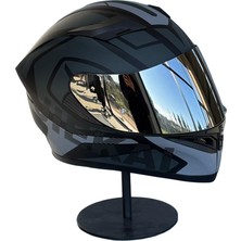 Scharf 316 Full Face Motosiklet Kaskı – Güneş Gözlüklü (Silver Vizörlü) Hx1 Grey