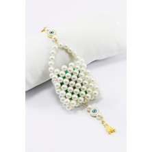 Biuti Incili Çanta Metal Nazar Boncuğu Mini Kur'an-I Kerim Zincirli Araba Dikiz Ayna Süsü