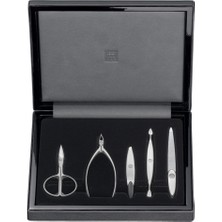 Normadia Şık Siyah Dana Derisi 4 Parça Manikür Seti