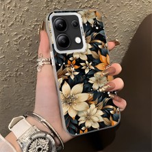 HONTINGA Xiaomi Redmi Note 13 4g ile Uyumlu Kılıfı Silikon Kenar Sert Arka Düşüme Önleyici Basitlik Anti Düşme Kamera Korumali Renkli Yapraklar Desen Telefon Kılıfı K1-0629