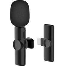 Darkom Type-C ve iPhone Uyumlu  Kablosuz Yaka Mikrofonu Wireless–tak Çalıştır-Net Ses, Mikrofon