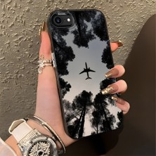 HONTINGA iPhone 8 ile Uyumlu Kılıfı Silikon Kenar Sert Arka Düşüme Önleyici Basitlik Anti Düşme Kamera Korumali Uçak Desen Telefon Kılıfı Kadın ve Erkek Için Uygundur K1-0628
