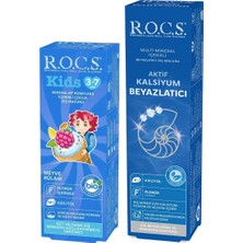 R.o.c.s Anne & Çocuk Diş Bakım Seti – Aktif Kalsiyum & Meyve Külahı (3-7 Yaş)
