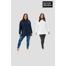 Superlife Kadın  Büyük Beden 2'li Set Ince Sweatshırt Tunik SPR26BTK990+2