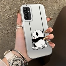 HONTINGA Samsung Galaxy M23 ile Uyumlu Kılıfı Silikon Kenar Sert Arka Düşüme Önleyici Basitlik Anti Düşme Kamera Korumali Panda Desen Telefon Kılıfı Kadın ve Erkek Için Uygundur K1-0626