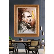 Giyense Özel Seri Altın Paspartulu Çerçeveli Atatürk Tablo J21
