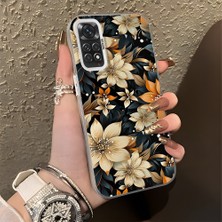 HONTINGA Xiaomi Redmi Note 11S ile Uyumlu Kılıfı Silikon Kenar Sert Arka Düşüme Önleyici Basitlik Anti Düşme Kamera Korumali Renkli Yapraklar Desen Telefon Kılıfı K1-0629