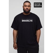 Superlife Erkek Büyük Beden Willams.brooklyn Baskılı Bisiklet Yaka Tshırt SPR25BTS15