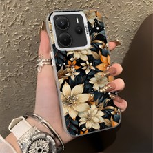 HONTINGA Xiaomi Redmi Note 14 4g ile Uyumlu Kılıfı Silikon Kenar Sert Arka Düşüme Önleyici Basitlik Anti Düşme Kamera Korumali Renkli Yapraklar Desen Telefon Kılıfı K1-0629