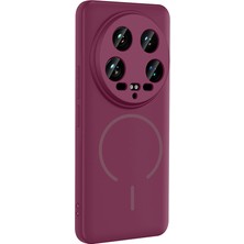 Adige Xiaomi 14 Ultra Kılıf Silikon Meta Magsafe Kablosuz Şarj Özellikli