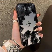 HONTINGA Xiaomi Redmi Note 11 Pro ile Uyumlu Kılıfı Silikon Kenar Sert Arka Düşüme Önleyici Basitlik Anti Düşme Kamera Korumali Uçak Desen Telefon Kılıfı Kadın ve Erkek Için Uygundur K1-0628