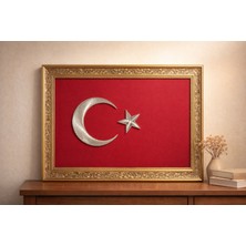 Filografi Türk Bayrağı Çerçeveli Dekoratif Duvar Tablosu (23×31 Cm)