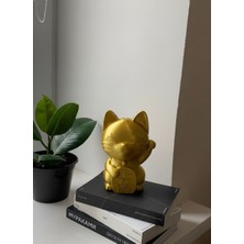 Altın Renk Şans Kedisi Kumbara – Dekoratif Para Biriktirme Kutusu